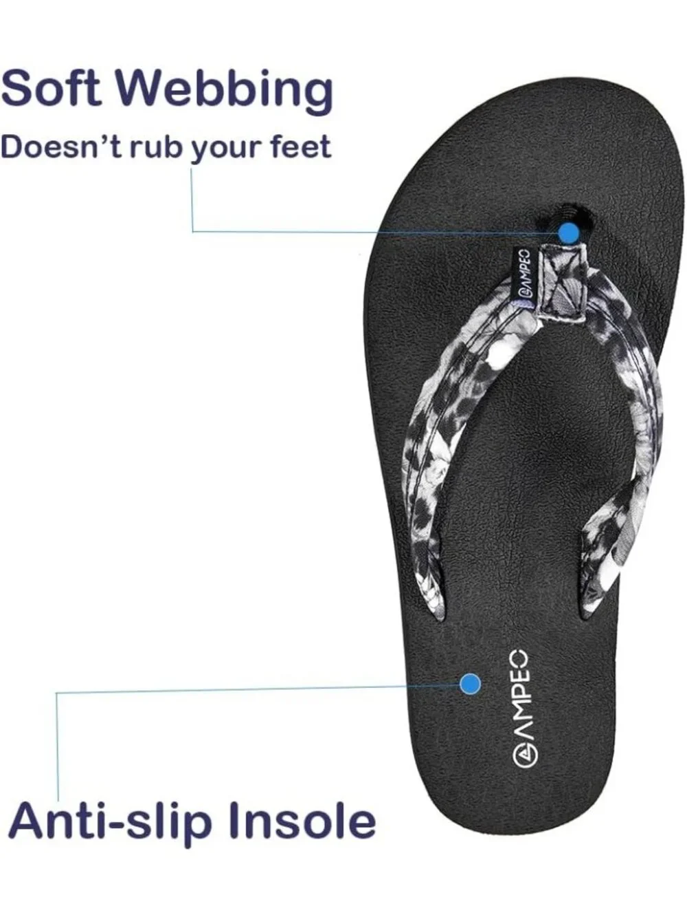 Women's Floral Leopard Black Comfortable Flip Flops Summer Beach Thong Sandals